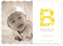 Floral Monogram Birth Announcements