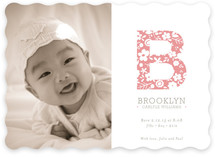 Floral Monogram Birth Announcements