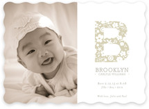 Floral Monogram Birth Announcements