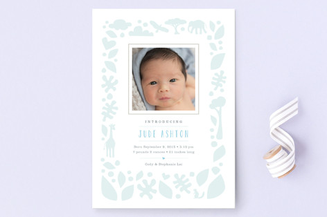 Petite Jungle Frame Birth Announcements