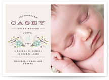 Simple Bouquet Birth Announcements