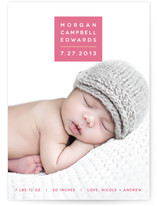 Modern Color Block Birth Announcements