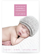 Modern Color Block Birth Announcements