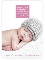 Modern Color Block Birth Announcements