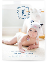 Monogram Sketch Birth Announcements
