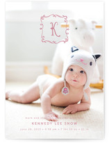 Monogram Sketch Birth Announcements