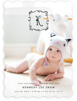 Monogram Sketch Birth Announcements