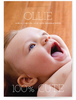 100 Percent Cute Birth Announcements