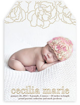 Floral Outline Birth Announcements