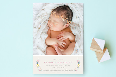 Serafina Floral Birth Announcements