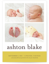 Classic Color Block Birth Announcements