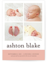 Classic Color Block Birth Announcements