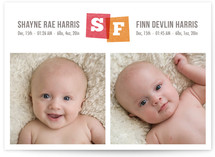 Twin Stamps Birth Announcements