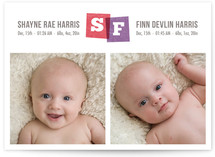 Twin Stamps Birth Announcements