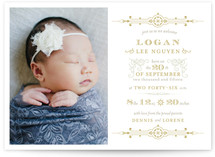 Vintage Gilded Birth Announcements