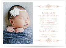 Vintage Gilded Birth Announcements