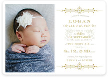 Vintage Gilded Birth Announcements