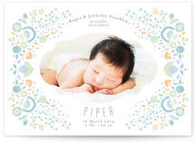 Fancy Floral Frame Birth Announcements