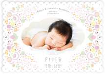 Fancy Floral Frame Birth Announcements