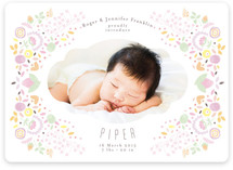 Fancy Floral Frame Birth Announcements