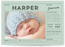 Vintage Name Grid Birth Announcements