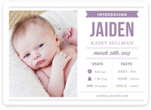 Stats and Facts Birth Announcements