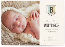 Striped Crest Birth Announcements