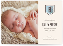 Striped Crest Birth Announcements