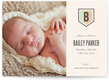 Striped Crest Birth Announcements