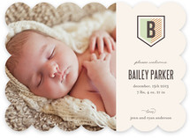 Striped Crest Birth Announcements
