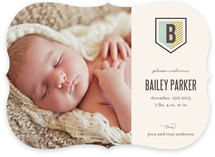 Striped Crest Birth Announcements