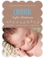 Simply Yours Natural Kraft Paper Birth Announcements