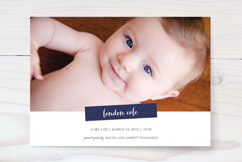 Modern Chevron Birth Announcements