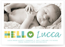A Heartfelt Hello Birth Announcements