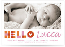 A Heartfelt Hello Birth Announcements