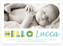 A Heartfelt Hello Birth Announcements