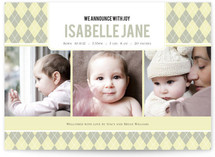 Argyle Welcome Baby Birth Announcements