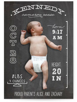 Chalkboard Stats Birth Announcements