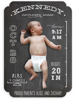 Chalkboard Stats Birth Announcements