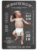 Chalkboard Stats Birth Announcements
