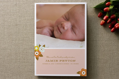 Floral Bloom Birth Announcements