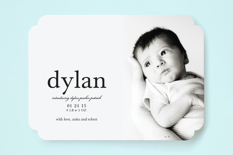 float + tiny heart Birth Announcements