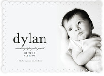 float + tiny heart Birth Announcements