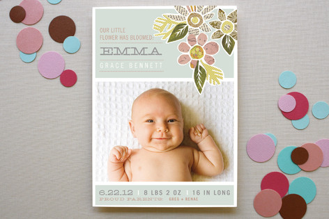 Heirloom Bloom Birth Announcements