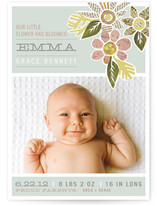 Heirloom Bloom Birth Announcements