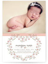 Heart Floral Frame Birth Announcements
