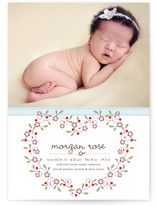 Heart Floral Frame Birth Announcements
