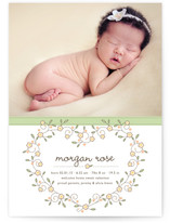 Heart Floral Frame Birth Announcements