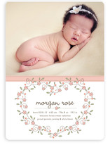 Heart Floral Frame Birth Announcements