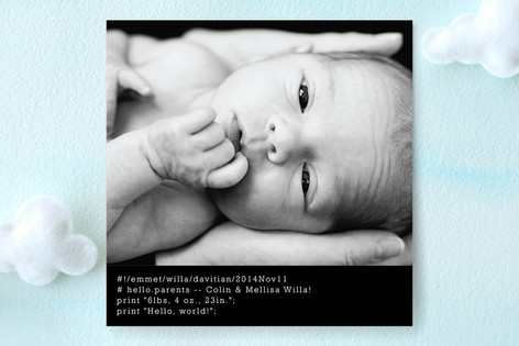 Hello World Birth Announcements